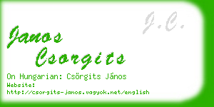 janos csorgits business card