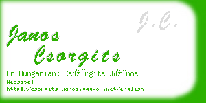 janos csorgits business card